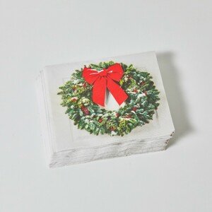 Blancheporte Sada 20 papírových ubrousků s motivem vánočního věnce zelená/červená 20 ks