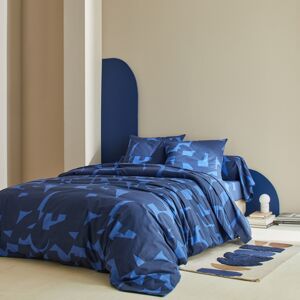 Blancheporte Povlečení Puzzle s geometrickým designem, bavlna modrá povlak na přikrývku 240x220cm