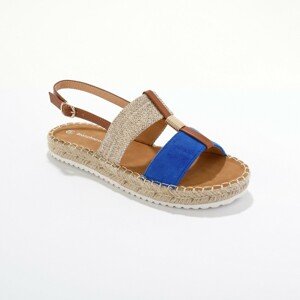 Blancheporte Originální sandály s lýkovým zdobením modrá 36