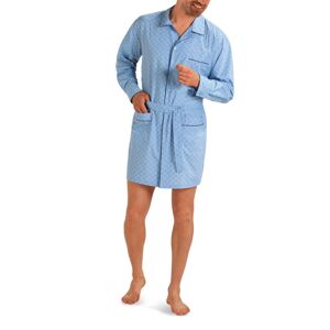 Blancheporte Prodloužený pyžamový kabátek s potiskem modrá 107/116 (XL)
