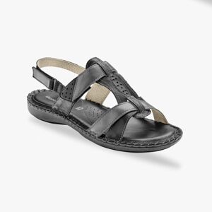 Blancheporte Dvoubarevné kožené sandály, černé černá/stříbřitá 40