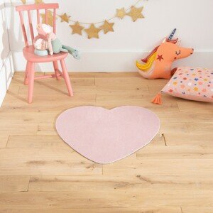 Blancheporte Protiskluzový kobereček ve tvaru srdce růžová 60x60cm