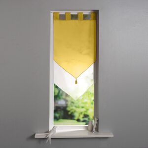 Blancheporte Dvojitá vitrážová záclonka do špičky žlutá/bílá 60x120 cm