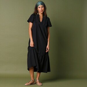 Blancheporte Dlouhé šaty s originálním výstřihem černá 38