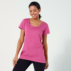 Blancheporte Jednobarevné tričko s krátkými rukávy, z bio bavlny, eco-friendly růžové dřevo 50