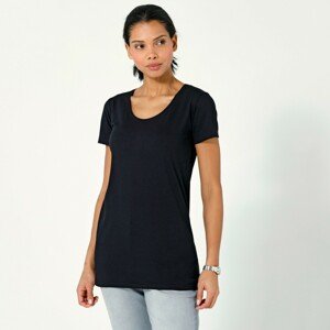 Blancheporte Jednobarevné tričko s krátkými rukávy, z bio bavlny, eco-friendly černá 50