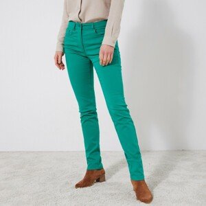 Blancheporte Strečové rovné kalhoty zelená 38
