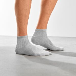 Blancheporte Sada 5 párů sportovních kotníkových ponožek šedý melír 39/42