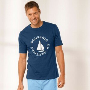 Blancheporte Pyžamové tričko s krátkými rukávy, motiv "loď" modrá 97/106 (L)