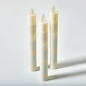 Blancheporte Sada 3 vysokých LED svíček bílá sada 3 ks
