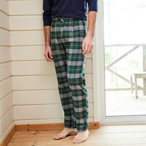 Blancheporte Flanelové pyžamové kalhoty s potiskem kostky zelená 36/38
