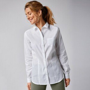 Blancheporte Jednobarevná košilová halenka, bavlna bílá 40