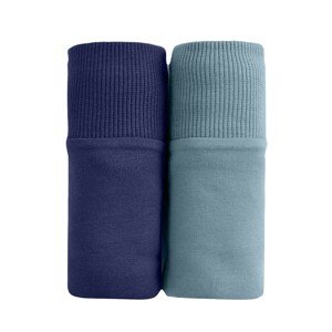 Blancheporte Sada 2 kalhotek maxi z bavlny nám.modrá+šedý melír 42/44