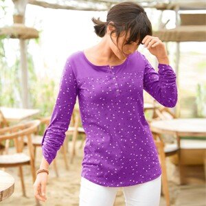 Blancheporte Tuniské tričko s potiskem a dlouhými rukávy purpurová 50
