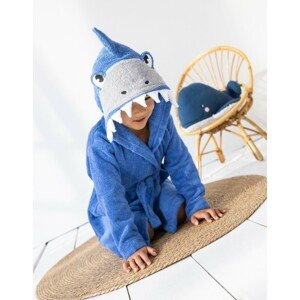 Blancheporte Dětský župan "žralok" z bavlněného froté 340 g/m2 tmavě modrá 2/4 roky