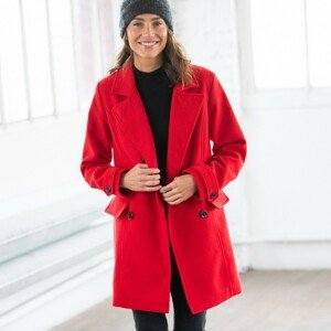Blancheporte Flaušový kabát červená 36