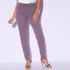 Blancheporte Barevné džíny s push-up efektem, vysoká postava purpurová 48