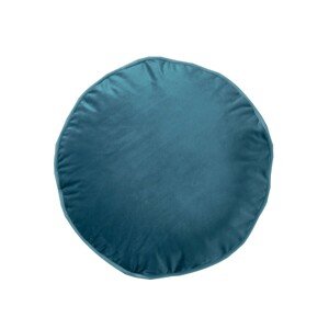Blancheporte Sametový kulatý polštář s výplní paví modrá pr. 40cm