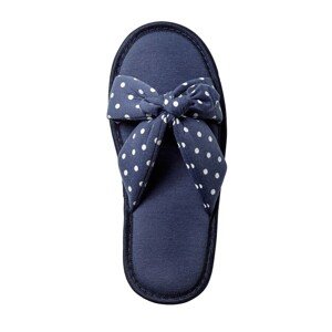 Blancheporte Ploché pantofle s mašlí a otevřenou špičkou, potisk puntíků námořnická modrá 37