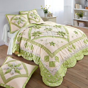 Blancheporte Přehoz na postel patchwork zelená povlak na polštář 65x65cm