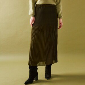 Blancheporte Voálová plisovaná sukně z recyklovaného polyesteru (1), pro malou postavu khaki 38