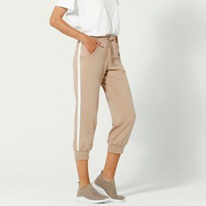 Blancheporte 3/4 sportovní kalhoty, dvoubarevné karamelová/bílá 50