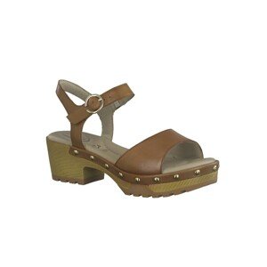Blancheporte Kožené sandály ve stylu dřeváků karamelová 38