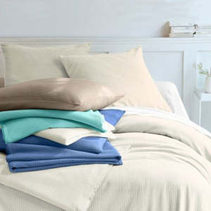 Blancheporte Jednobarevný tkaný přehoz na postel, bavlna slonová kost přehoz 150x150cm