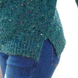 Blancheporte Buklé pulovr s lodičkovým výstřihem zelená 34/36