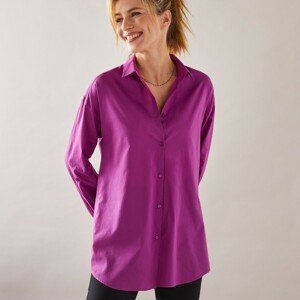 Blancheporte Dlouhá jednobarevná košile purpurová 38
