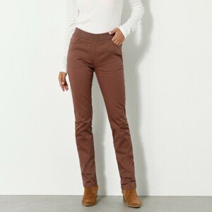 Blancheporte Rovné kalhoty, plátno čokoládová 40