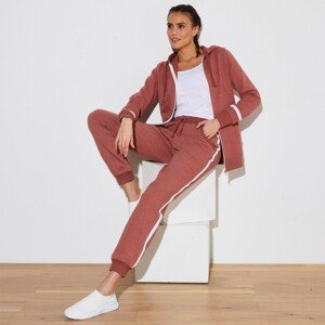 Blancheporte Dvoubarevné jogging kalhoty z meltonu růžové dřevo/režná 34/36