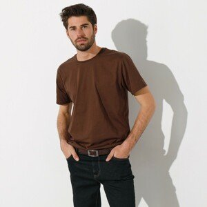 Blancheporte Sada 3 triček s kulatým výstřihem a krátkými rukávy čokol.+rezavá+šedá 107/116 (XL)