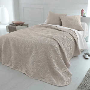 Blancheporte Přehoz na postel Melisa šedobéžová povlak na polštář 65x65cm