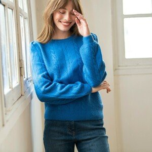 Blancheporte Ažurový pulovr modrá 50