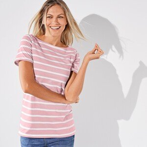 Blancheporte Pruhované tričko růžová/bílá 42/44