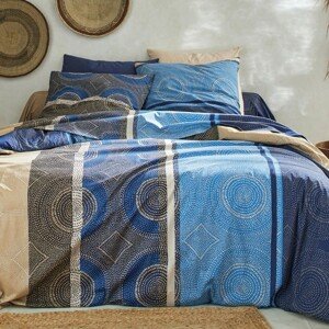 Blancheporte Povlečení Youssou, bavlna modrá povlak na přikrývku 140x200cm