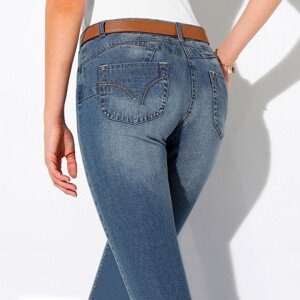 Blancheporte Rovné džíny s push-up efektem, pro nižší postavu sepraná modrá 38