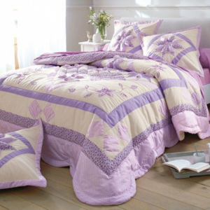 Blancheporte Přehoz na postel patchwork lila povlak na polštář 65x65cm