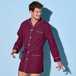 Blancheporte Pánská pyžamové košile na knoflíky, popelín bordó 117/126 (XXL)