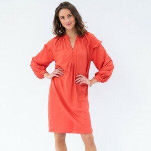Blancheporte Jednobarevné rovné šaty z recyklovaného polyesteru (1) paprika 44