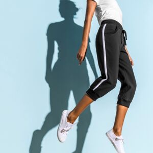 Blancheporte 3/4 sportovní kalhoty, dvoubarevné černá/bílá 50