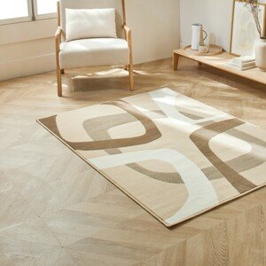 Blancheporte Obdélníkový koberec s retro motivem hnědošedá 80x150cm