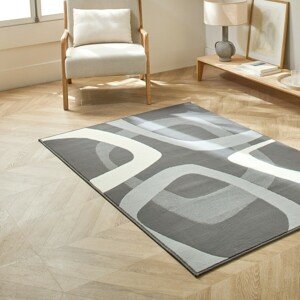Blancheporte Obdélníkový koberec s retro motivem antracitová šedá 120x170cm