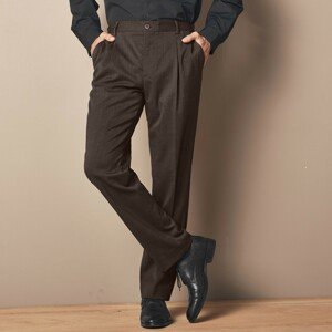 Blancheporte Kalhoty s pružným pasem, polyester/vlna oříšková 42