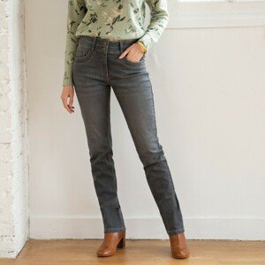 Blancheporte Rovné strečové džíny v opraném vzhledu šedá 38