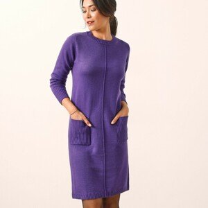 Blancheporte Pulovrové šaty s kapsami fialová 42/44