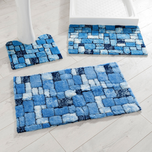 Blancheporte Koupelnová předložka, Mozaika modrá 50x80cm