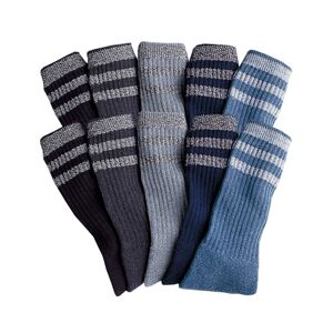 Blancheporte Sada 10 párů komfortních ponožek antracitová/šedá/modrá 39/42