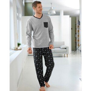 Blancheporte Dvoubarevné pyžamové tričko s dlouhými rukávy šedý melír 97/106 (L)